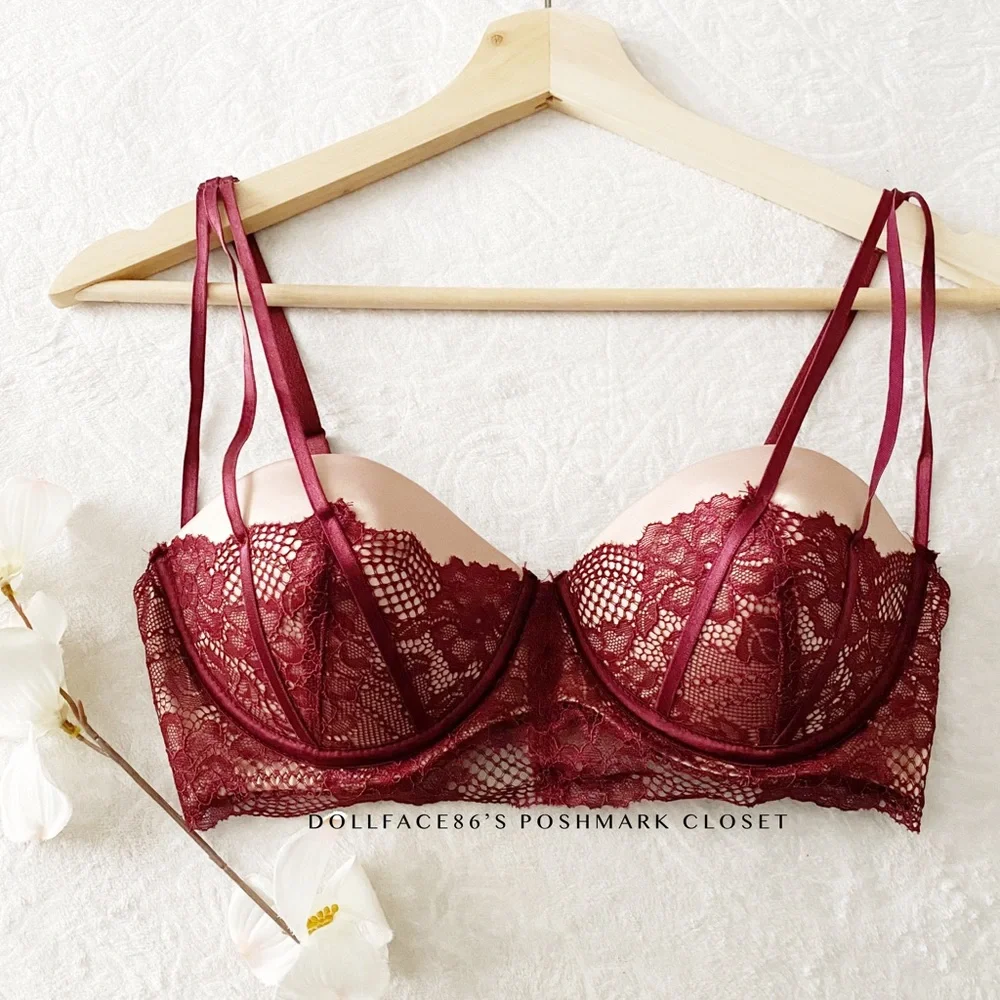 Gorgeous Burgundy & Nude Lace Bra
